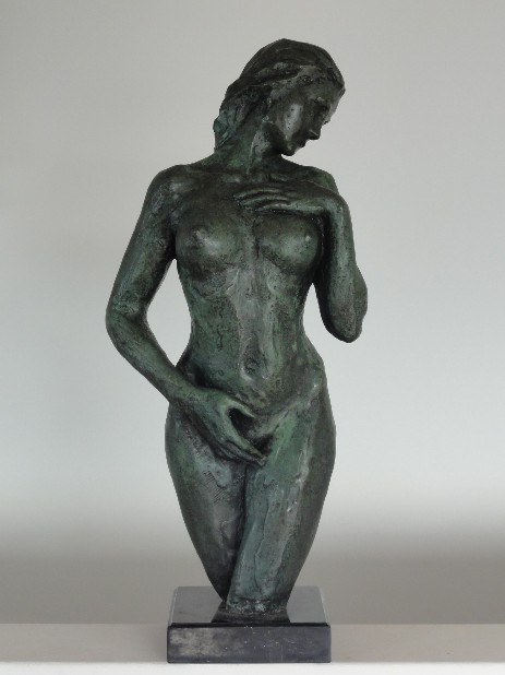 mädchen bronze statue 60cm aktfigur auf marmor