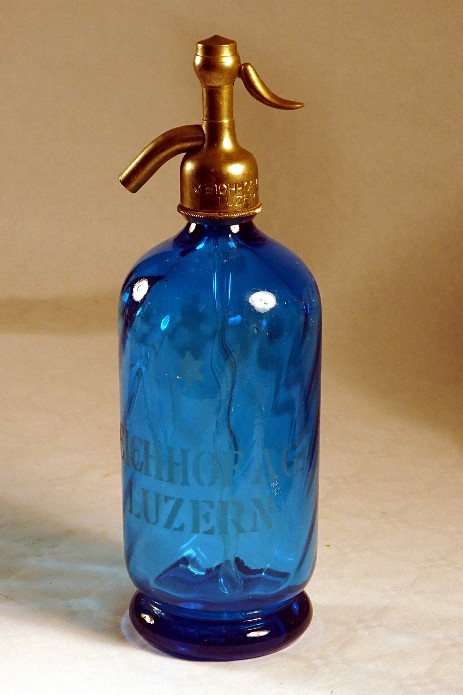 syphonflaschen schweiz blau 1920