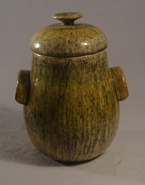 swiss ceramics hugo kohler biel keramik topf gelb schwarz rumtopf 1960