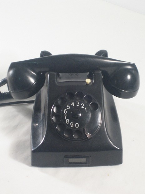 Ericsson bakelit wählscheiben telefon 50erjahre schwarz